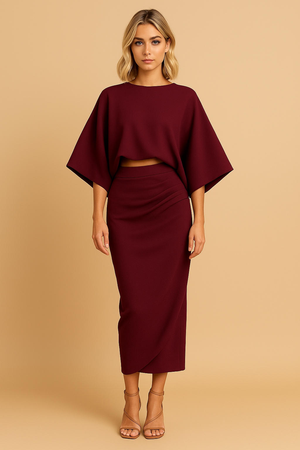 Elara™ | Chic draped top and skirt set