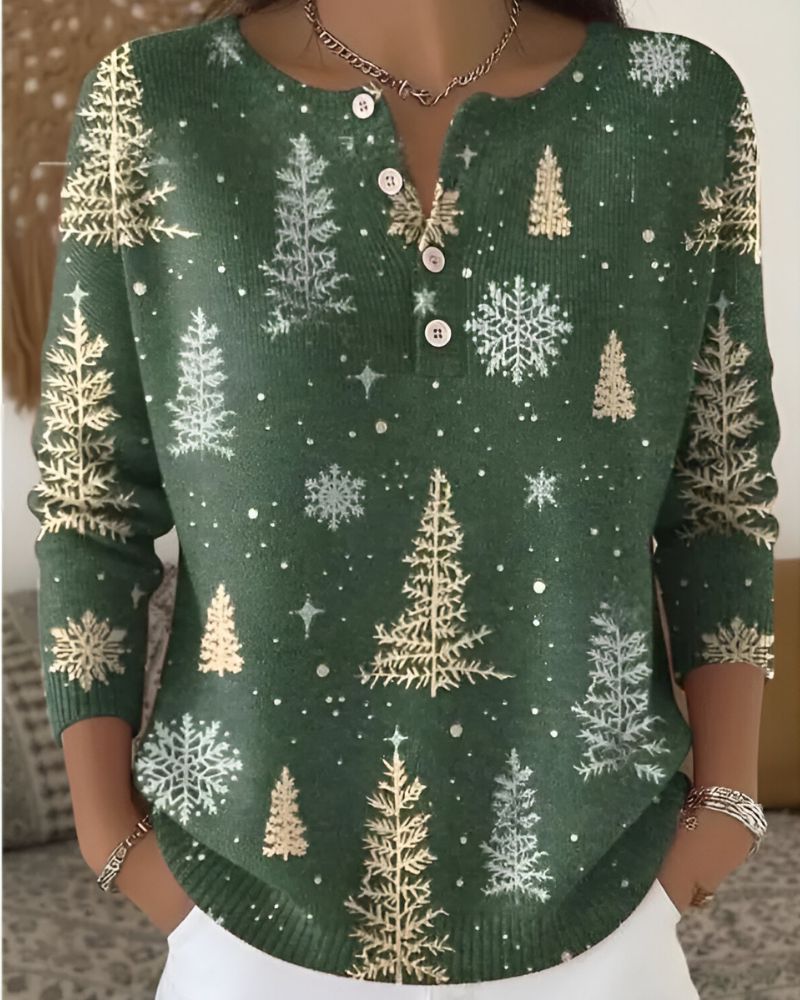 Emy™ | Festive Christmas Print Top