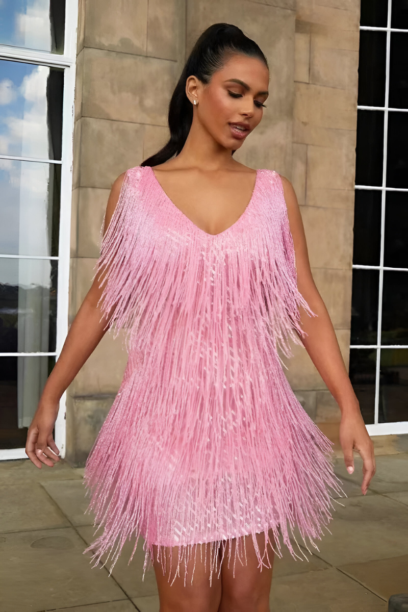 Neli™ | Chic Sparkling Tassel Dress
