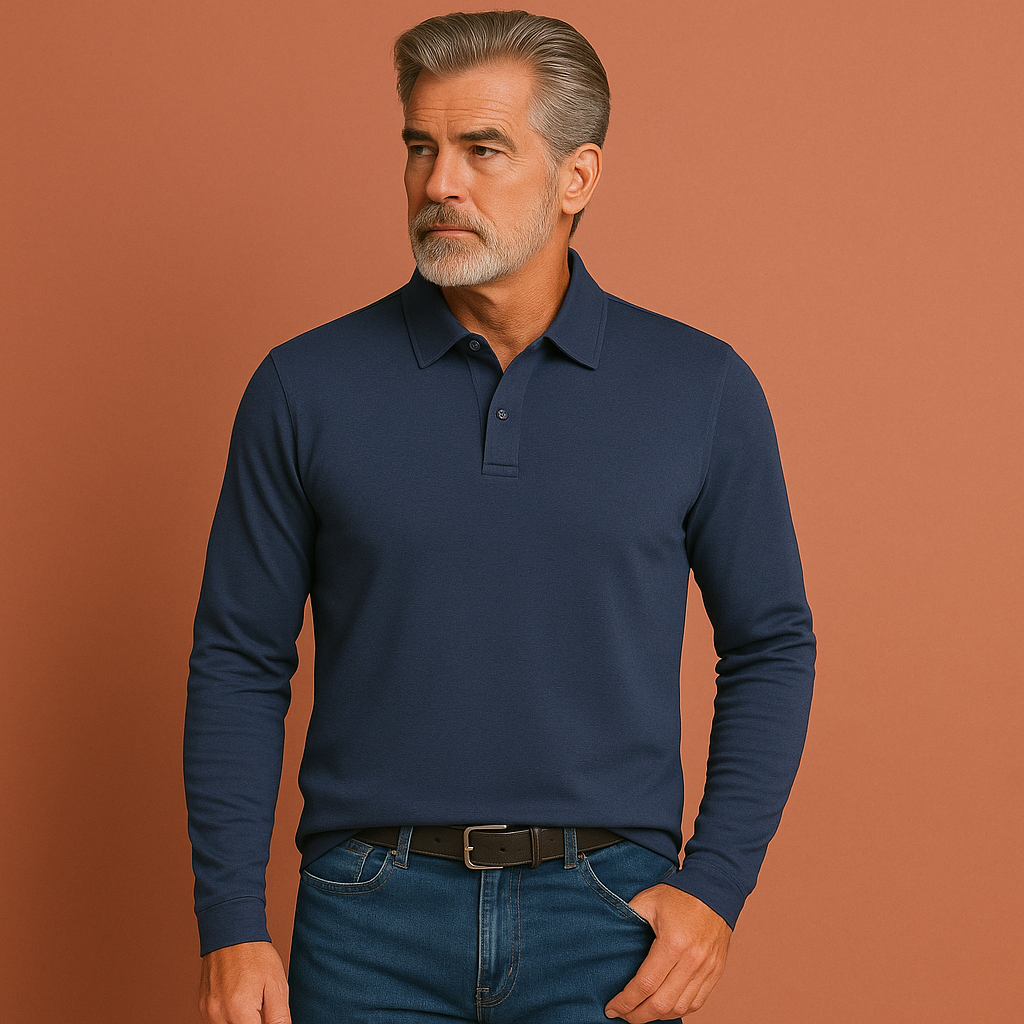 Casual long-sleeve polo sweater for men | Ruben