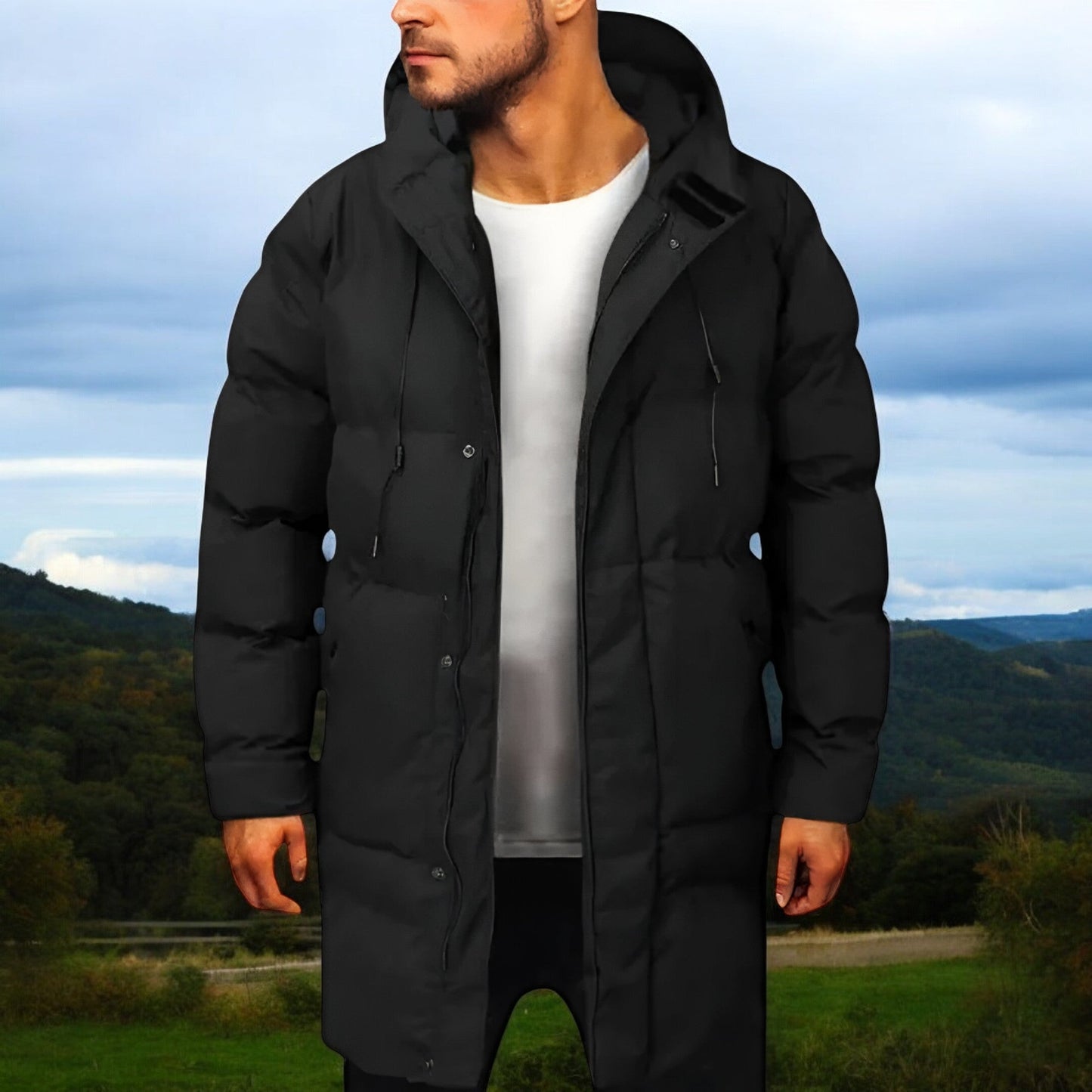 Liedholm™ |  Lång vinterjacka med huva för herrar