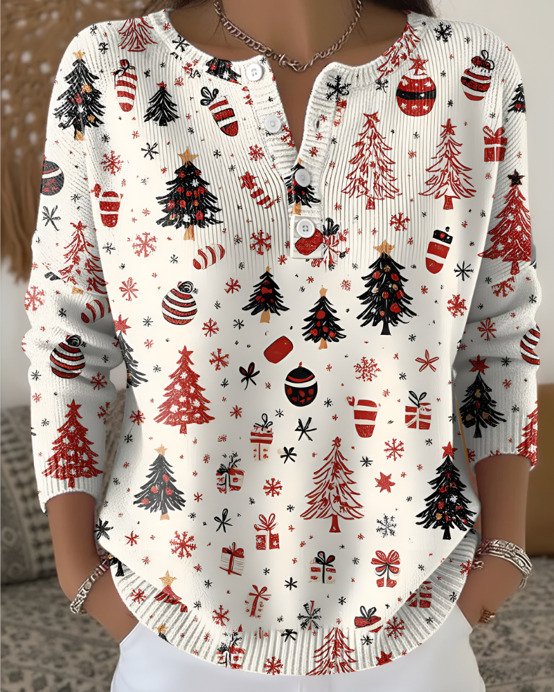 Emy™ | Festive Christmas Print Top