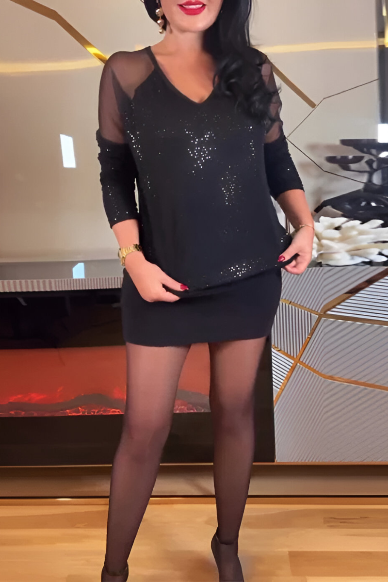 Faren™ | Stylish glitter long sleeve dress