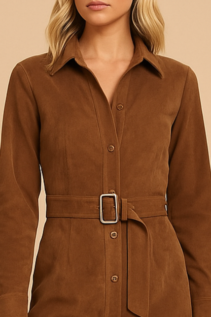 Nalea™ | Modern wrap dress in suede style