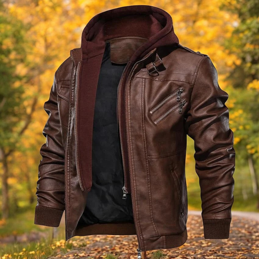 Molander™ | Motorcykel Skjortjacka i läder för män