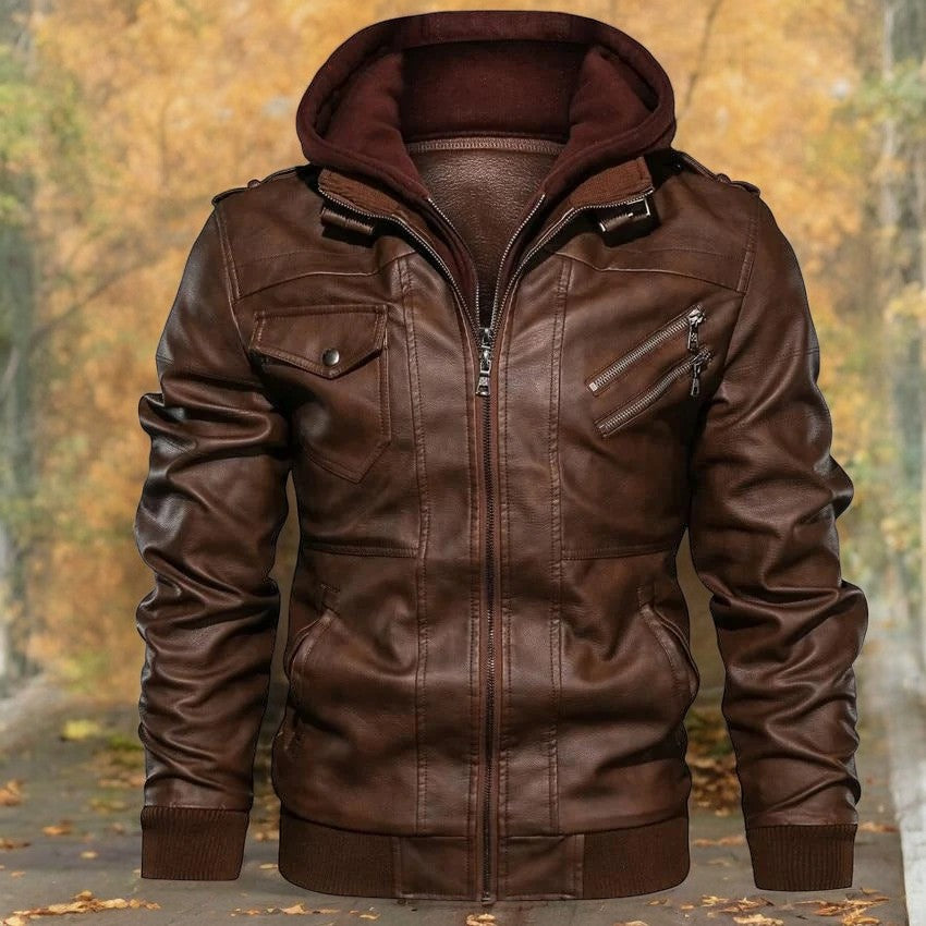 Molander™ | Motorcykel Skjortjacka i läder för män