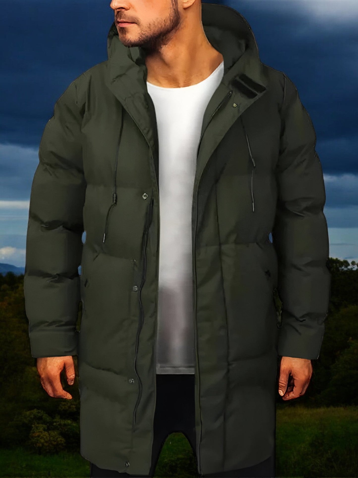 Liedholm™ |  Lång vinterjacka med huva för herrar