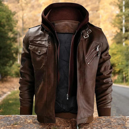 Molander™ | Motorcykel Skjortjacka i läder för män