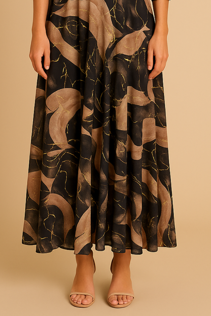 Marise™ | Elegant Maxi Dress with Abstract Print