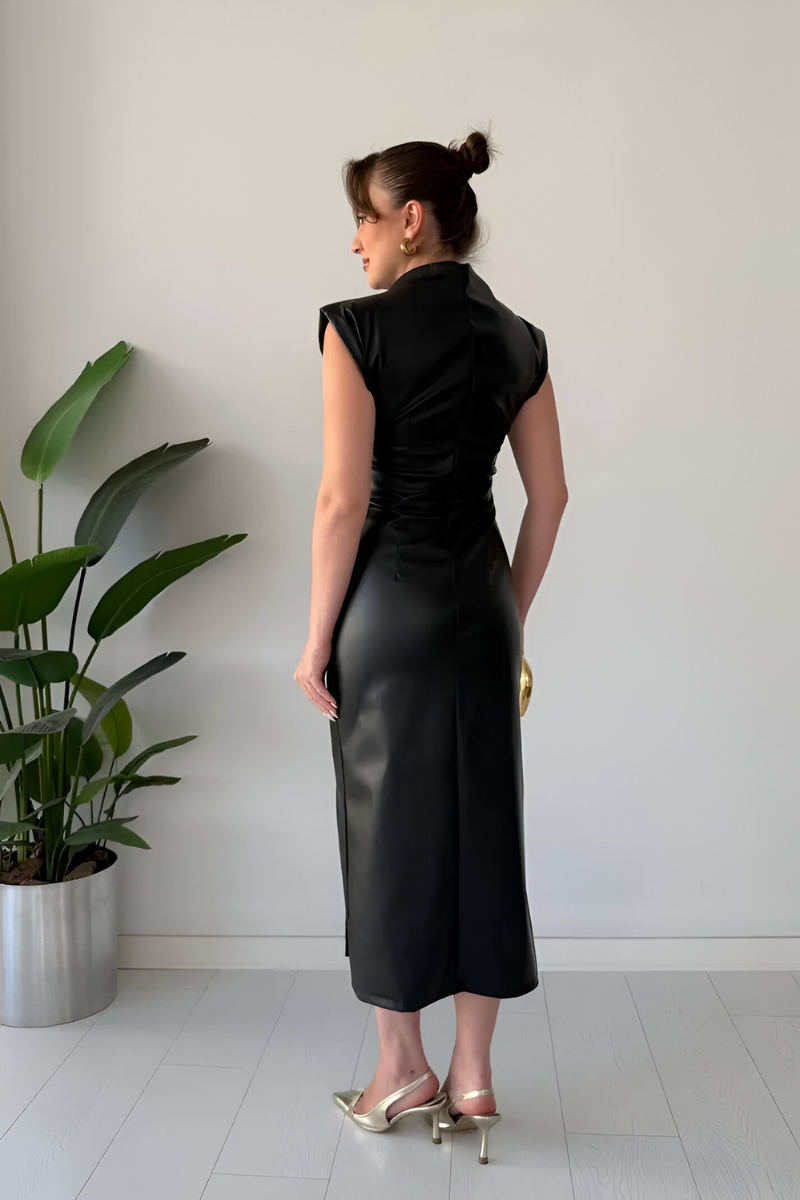 Sona™ | Modern sleeveless leather dress