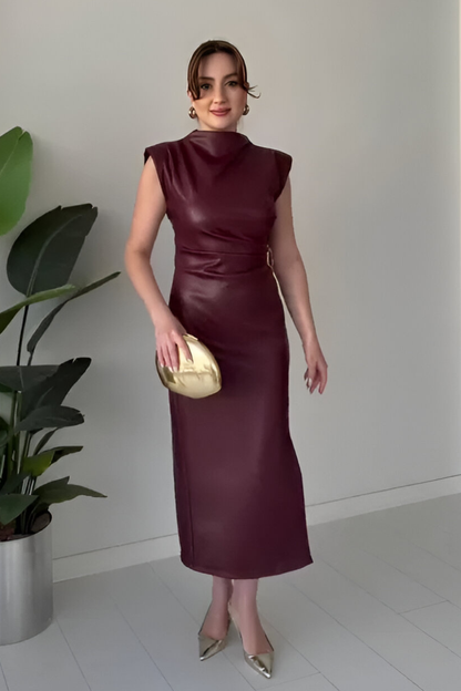 Sona™ | Modern sleeveless leather dress