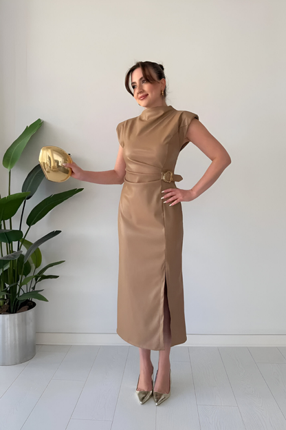 Sona™ | Modern sleeveless leather dress