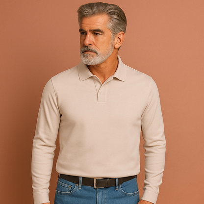 Casual long-sleeve polo sweater for men | Ruben