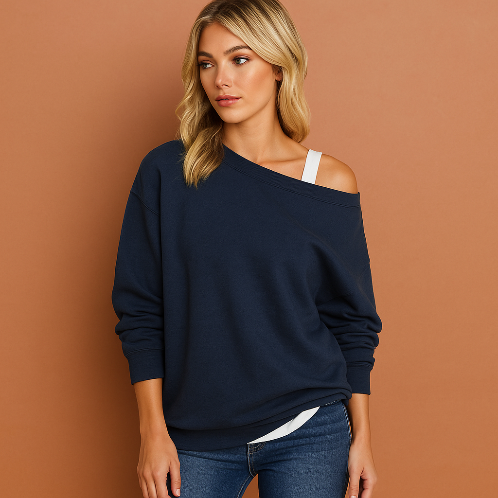 Off-shoulder sweater with loose fit for women | Mila