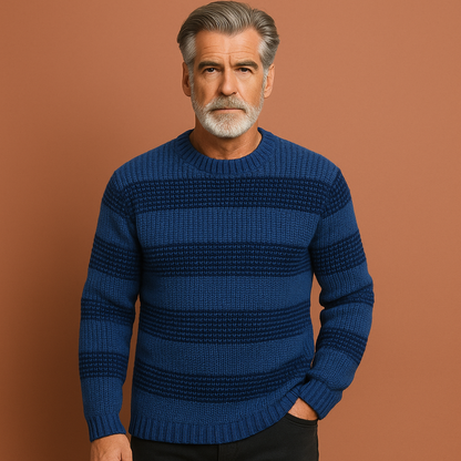 Knitted sweater with subtle pattern for men | Niels