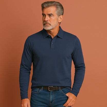 Casual long-sleeve polo sweater for men | Ruben