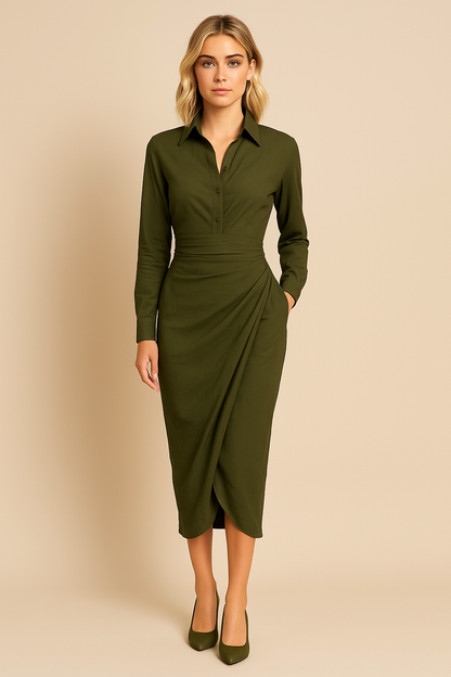 Narelle™ | Stylish fitted wrap dress