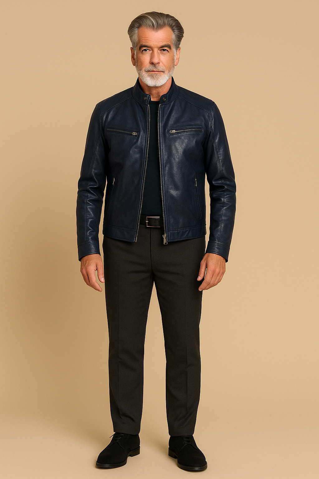 Joren™ | Timeless Leather Jacket with Zipper