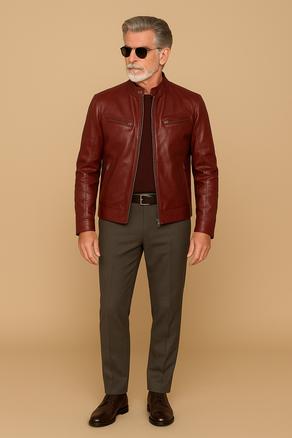 Joren™ | Timeless Leather Jacket with Zipper