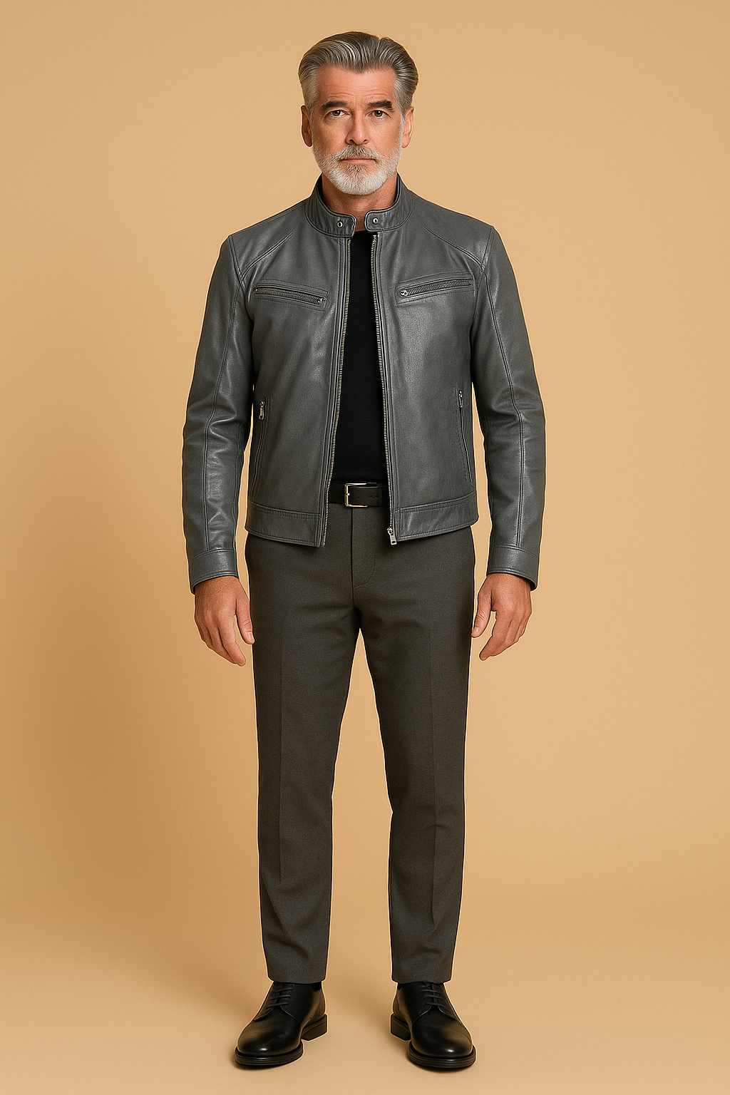 Joren™ | Timeless Leather Jacket with Zipper