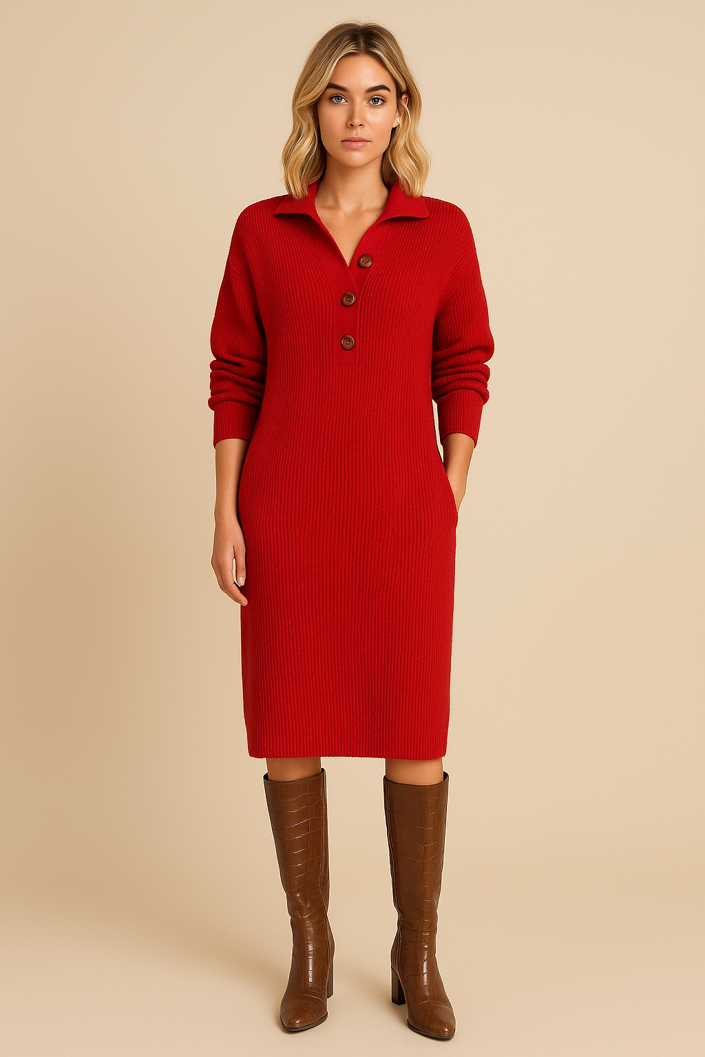 Norlyn™ | Chic ribbed midi dress