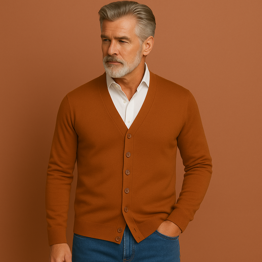 Knitted cardigan with button closure for men | Milan