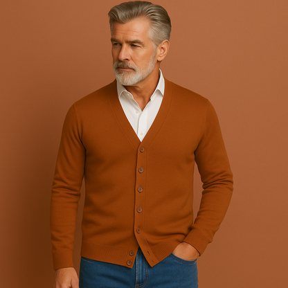 Knitted cardigan with button closure for men | Milan
