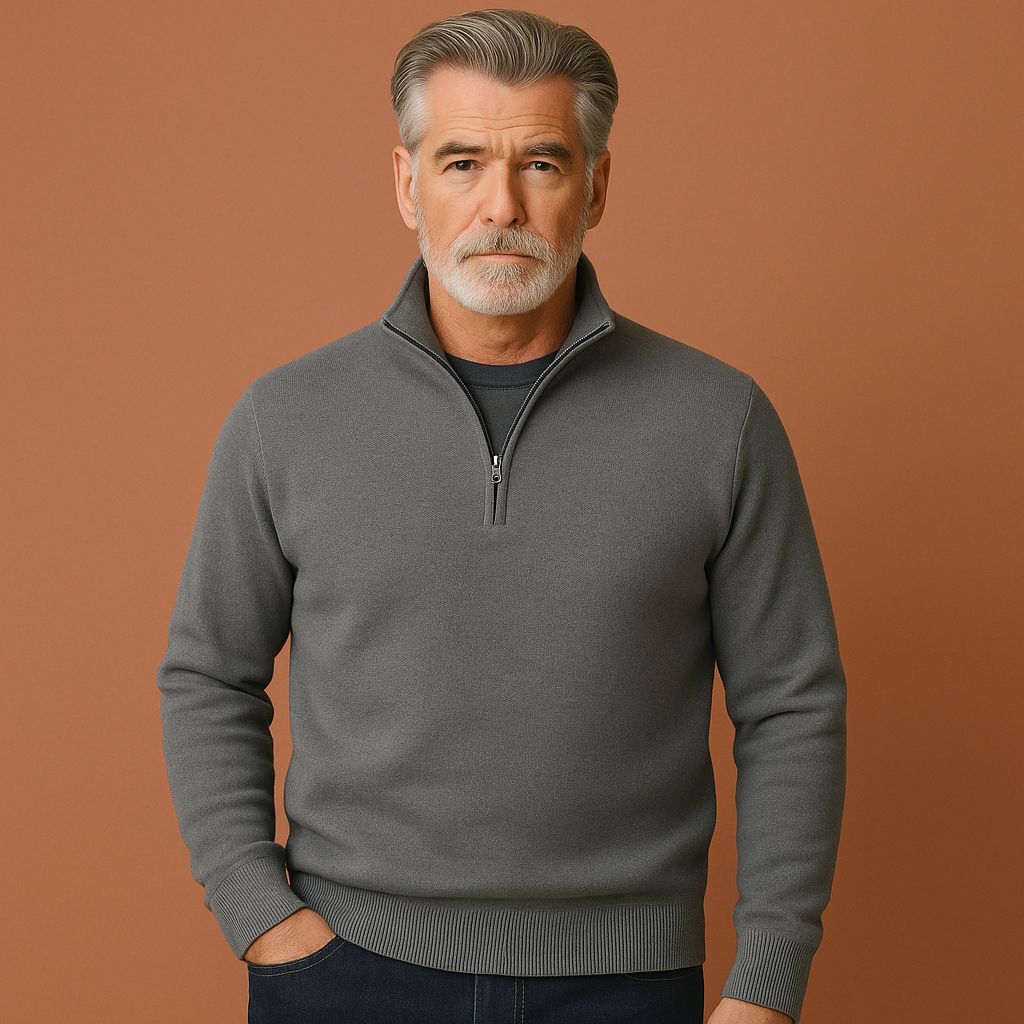 Comfortable men's sweater with quarter zip for men | Mark