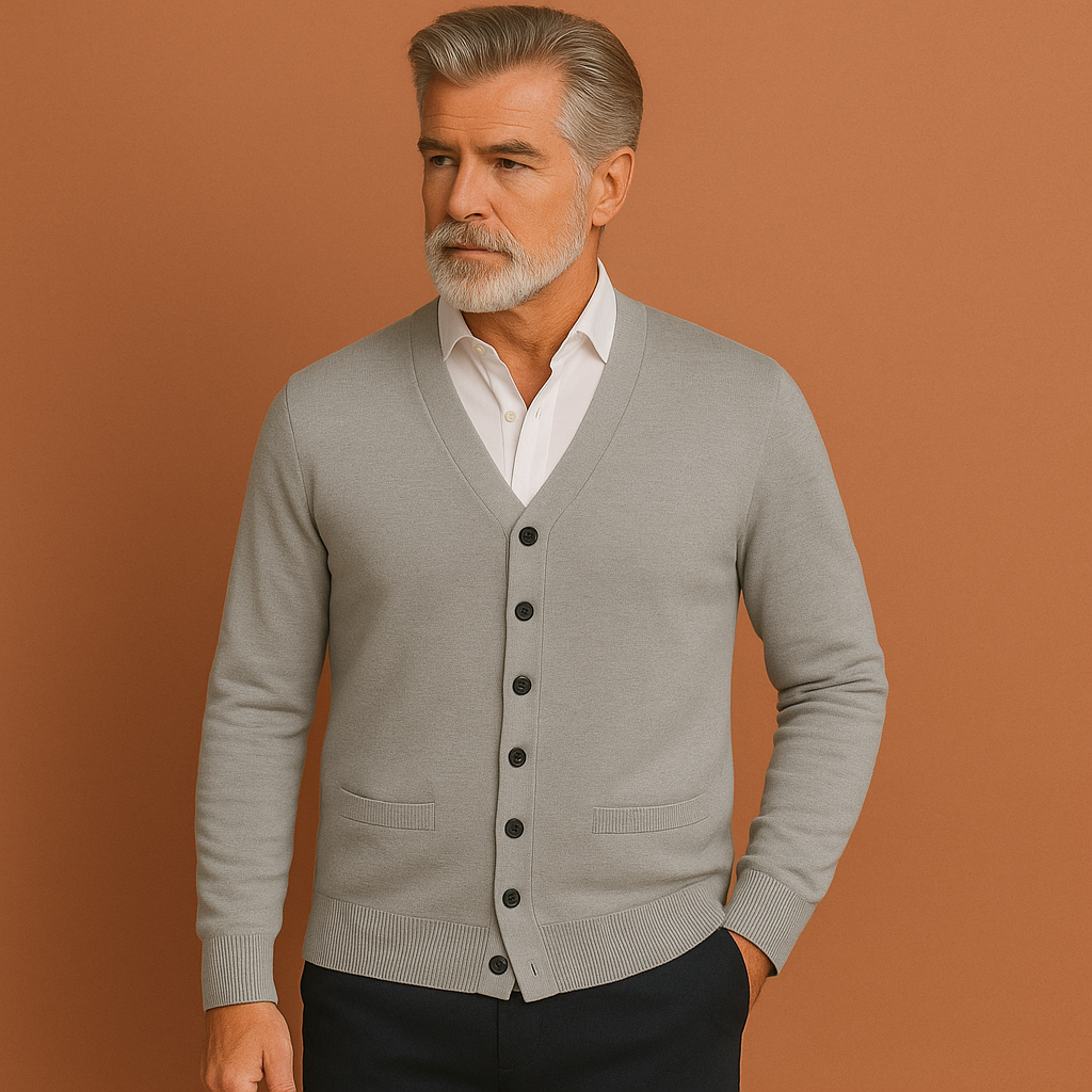 Knitted cardigan with button closure for men | Milan