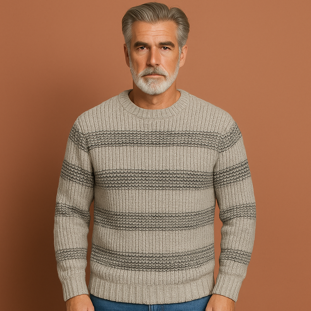 Knitted sweater with subtle pattern for men | Niels