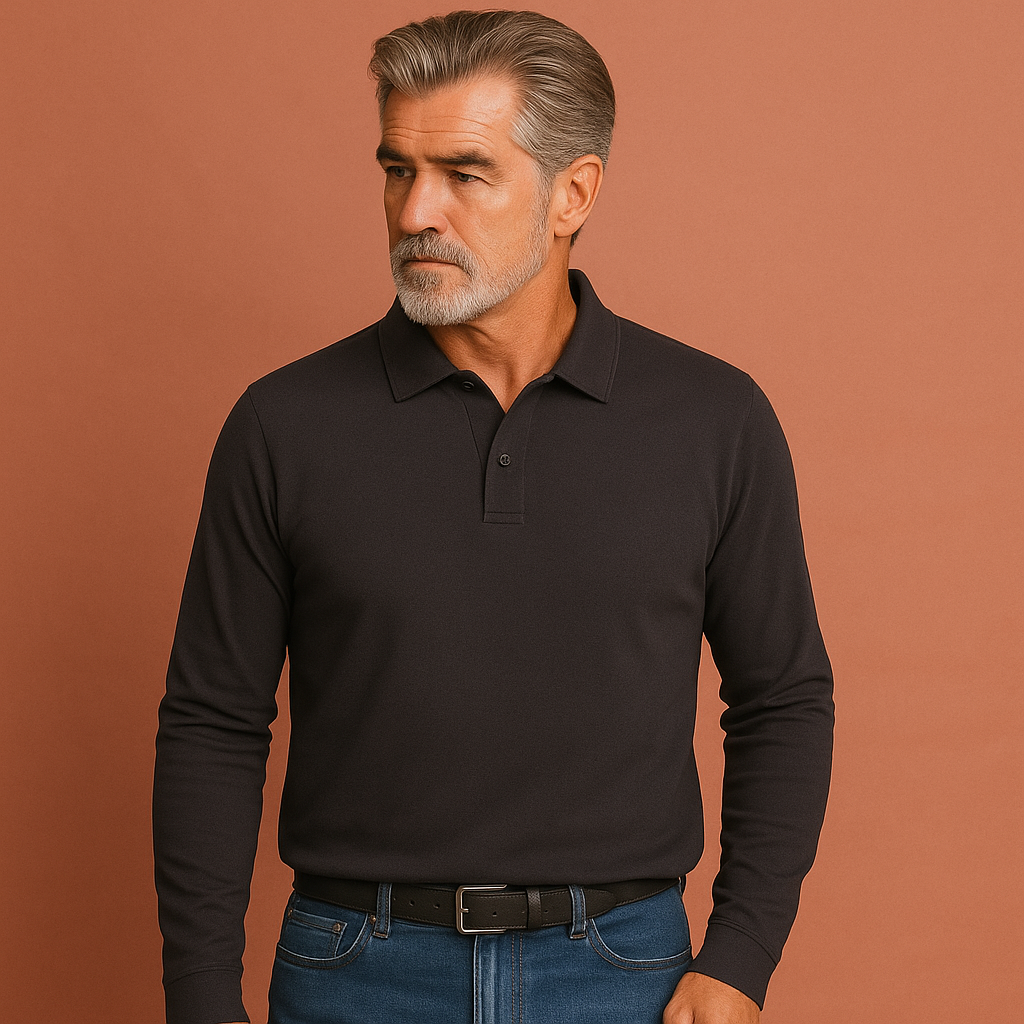 Casual long-sleeve polo sweater for men | Ruben