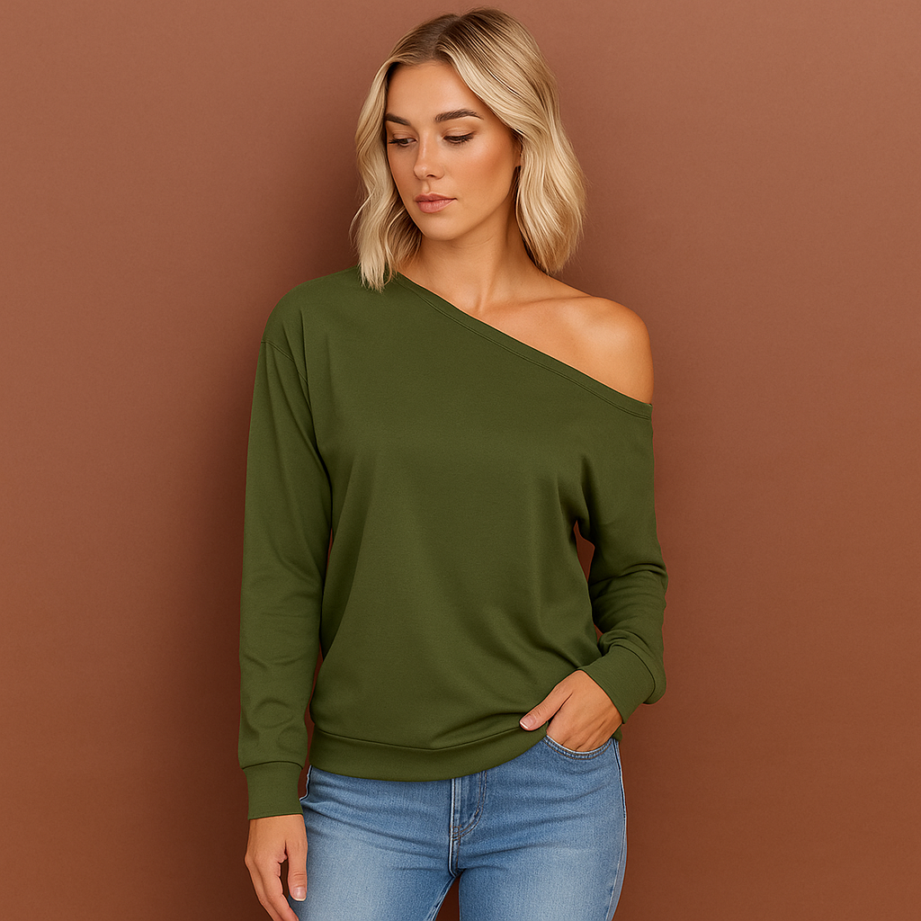 Off-shoulder sweater with loose fit for women | Mila