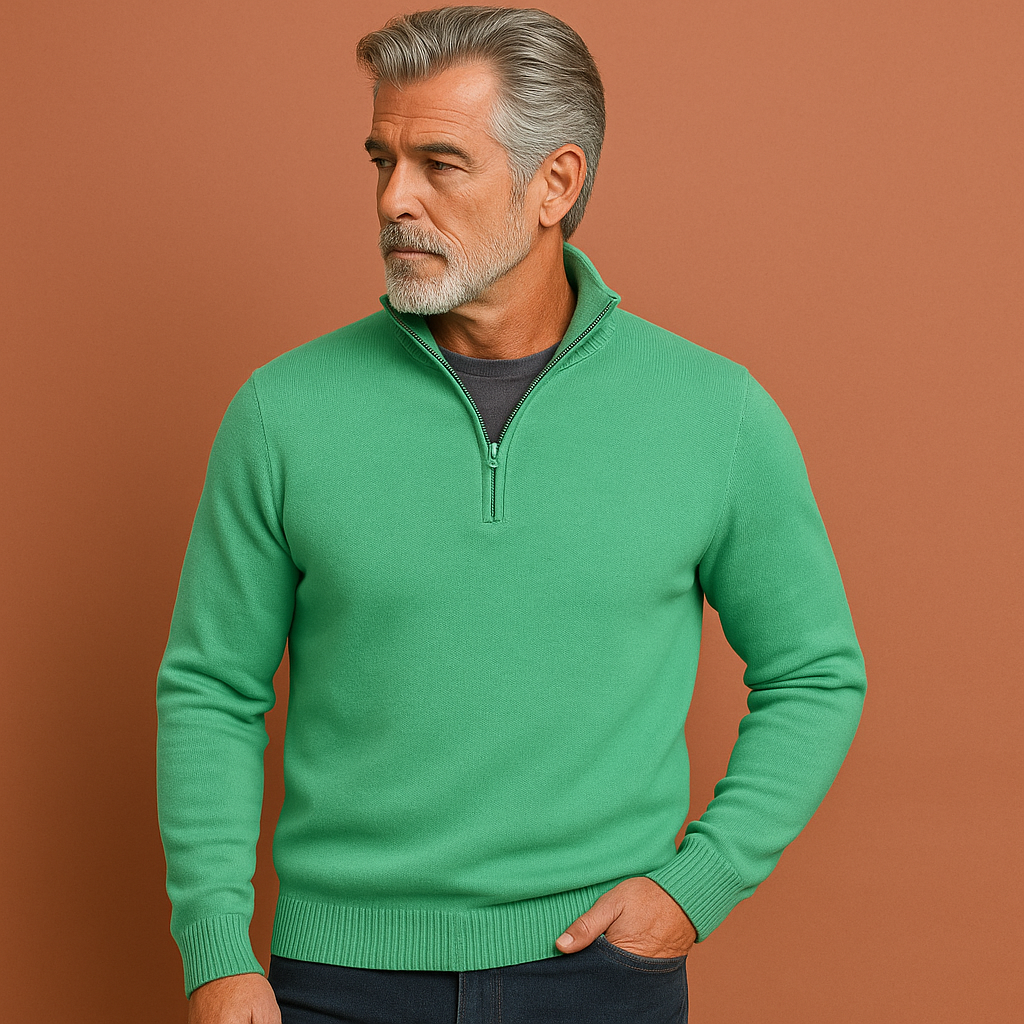 Comfortable men's sweater with quarter zip for men | Mark