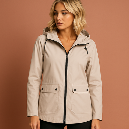 Waterproof jacket with hood for women | Leelie