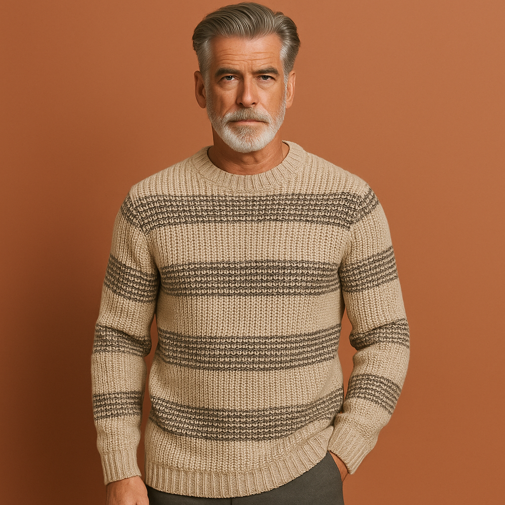 Knitted sweater with subtle pattern for men | Niels