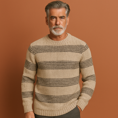 Knitted sweater with subtle pattern for men | Niels