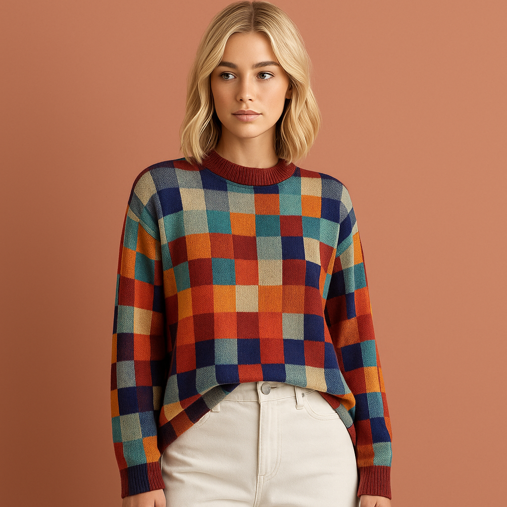 Multicolor knitted sweater for women | Eden