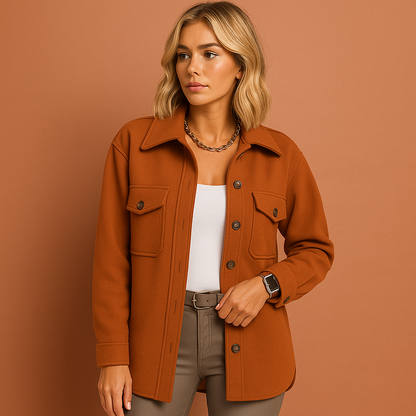 Stylish Autumn Coat with Elegant Cut for Women | Lynda