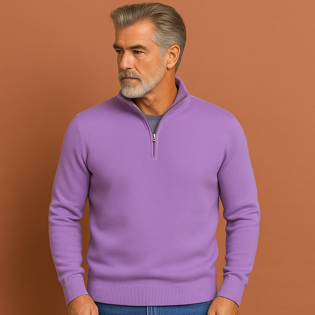 Comfortable men's sweater with quarter zip for men | Mark
