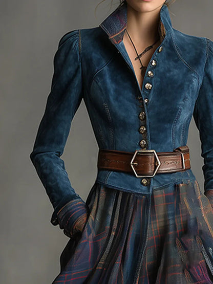 Lumi™ | Elegant Plaid Maxi Dress