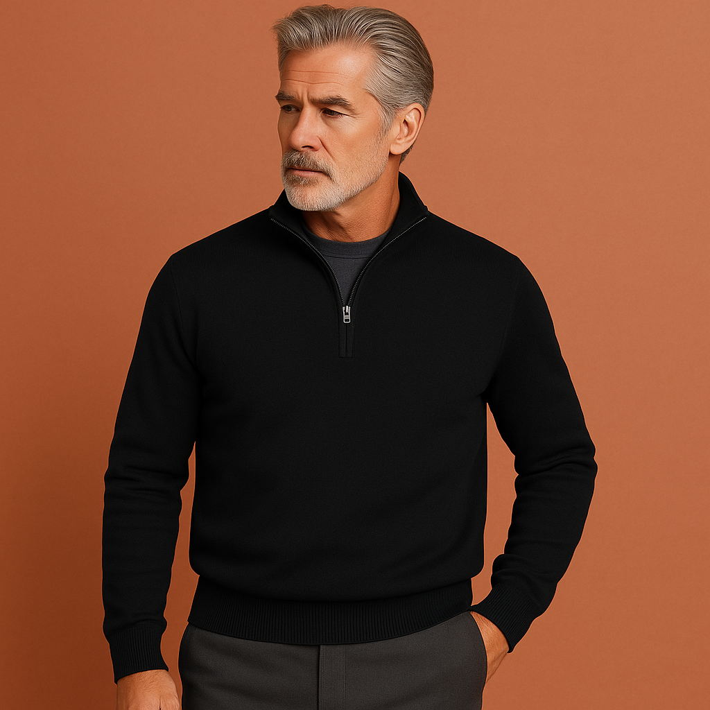 Comfortable men's sweater with quarter zip for men | Mark